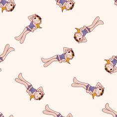 swimmer cartoon seamless pattern background N9