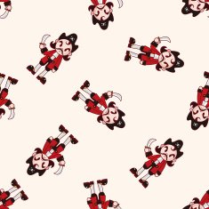 pirate cartoon seamless pattern background N17