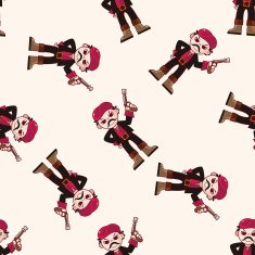 pirate cartoon seamless pattern background N19