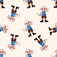 pirate cartoon seamless pattern background N21