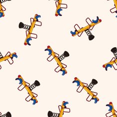 Amusement park facilities cartoon seamless pattern background N29