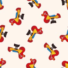 Amusement park facilities cartoon seamless pattern background N40