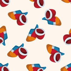 Pet Clothes cartoon seamless pattern background N2