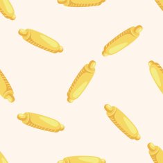 kitchenware rolling pin cartoon seamless pattern background