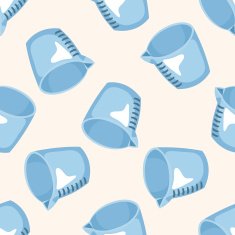 kitchenware measuring cup cartoon seamless pattern background