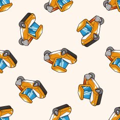 truck cartoon seamless pattern background N16