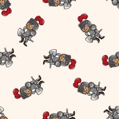 knight cartoon seamless pattern background N8