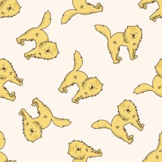 cat cartoon seamless pattern background