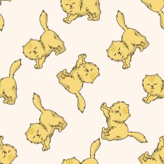 cat cartoon seamless pattern background N4