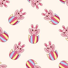 easter egg cartoon seamless pattern background N15