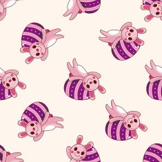 easter egg cartoon seamless pattern background N17