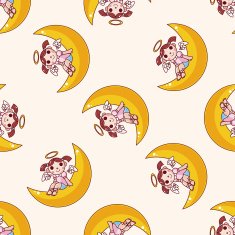 angel cartoon seamless pattern background