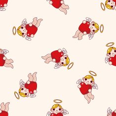 angel cartoon seamless pattern background N2