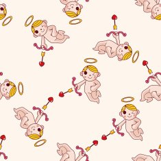 angel cartoon seamless pattern background N3