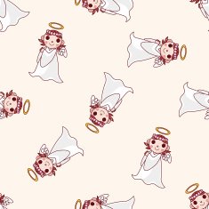 angel cartoon seamless pattern background N4