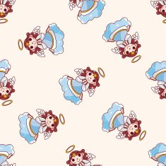 angel cartoon seamless pattern background N6
