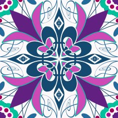 Floral pattern with flowers tile background N2