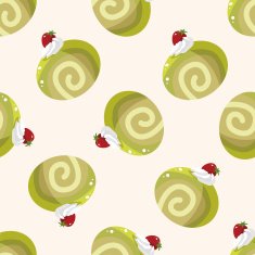 decorating cake cartoon seamless pattern background N14
