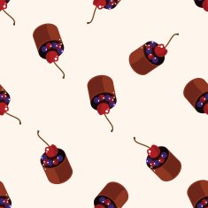 decorating cake cartoon seamless pattern background N16