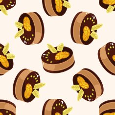 decorating cake cartoon seamless pattern background N18