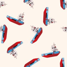 Transportation boat cartoon seamless pattern background N29