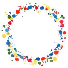 watercolor blotsround frame for your disign N2