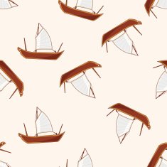 Transportation boat cartoon seamless pattern background N31