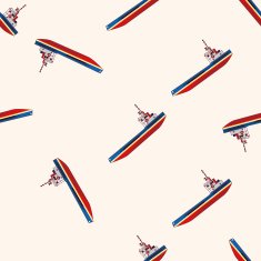 Transportation boat cartoon seamless pattern background N33