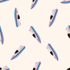 Transportation boat cartoon seamless pattern background N34