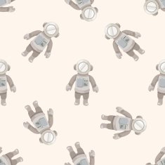 spaceman cartoon seamless pattern background