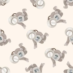 spaceman cartoon seamless pattern background N2