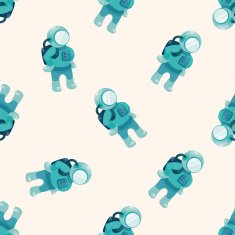 spaceman cartoon seamless pattern background N3