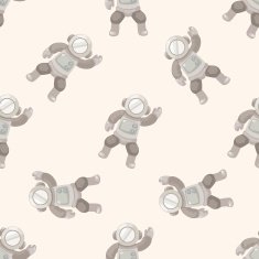 spaceman cartoon seamless pattern background N4