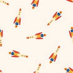 spaceship cartoon seamless pattern background N30