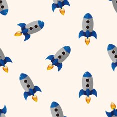 spaceship cartoon seamless pattern background N40
