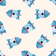 spaceship cartoon seamless pattern background N42
