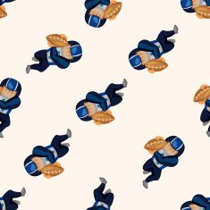 football player cartoon seamless pattern background N7