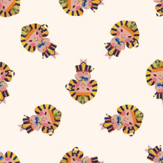 pharaoh cartoon seamless pattern background N10