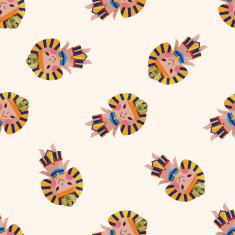 pharaoh cartoon seamless pattern background N13