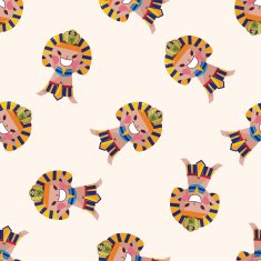 pharaoh cartoon seamless pattern background N15