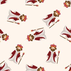 Royal theme king cartoon seamless pattern background N11