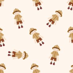 explorer cartoon seamless pattern background