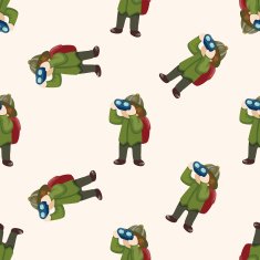 explorer cartoon seamless pattern background N4