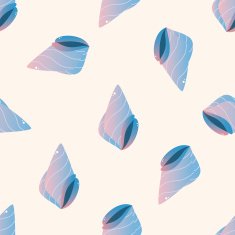 shell cartoon seamless pattern background
