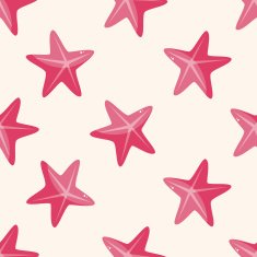starfish cartoon seamless pattern background
