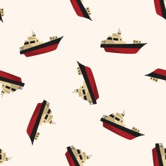 Transportation boat cartoon seamless pattern background N35