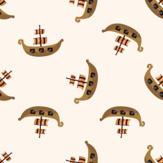 Transportation boat cartoon seamless pattern background N40