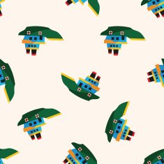 Transportation boat cartoon seamless pattern background N42