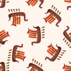 Transportation boat cartoon seamless pattern background N43