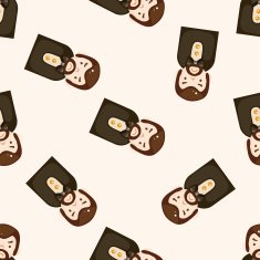casino security guard cartoon seamless pattern background